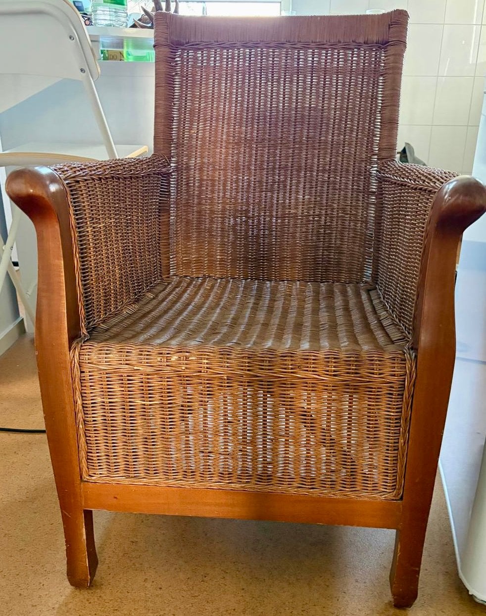 Klassieke Rotan Fauteuil | Lloyd Loom Stijl | Snel weg, Ophalen, Gebruikt