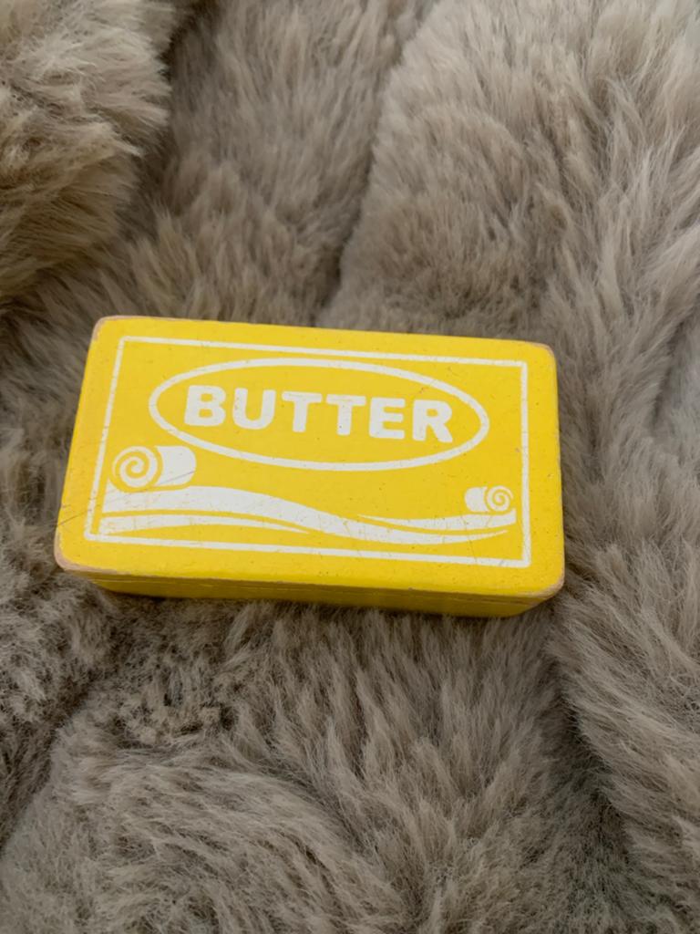 Houten speelgoed boterblokje - Perfect voor speelkeuken, Ophalen of Verzenden, Gebruikt, Overige typen