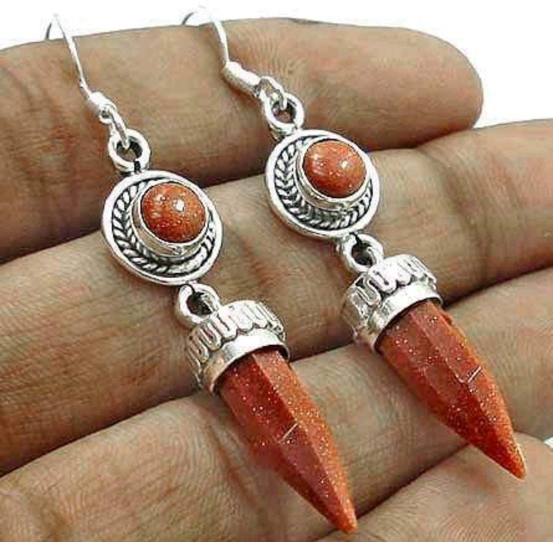 goudsteen oorbellen, Hangers, Verzenden, Nieuw, Oranje