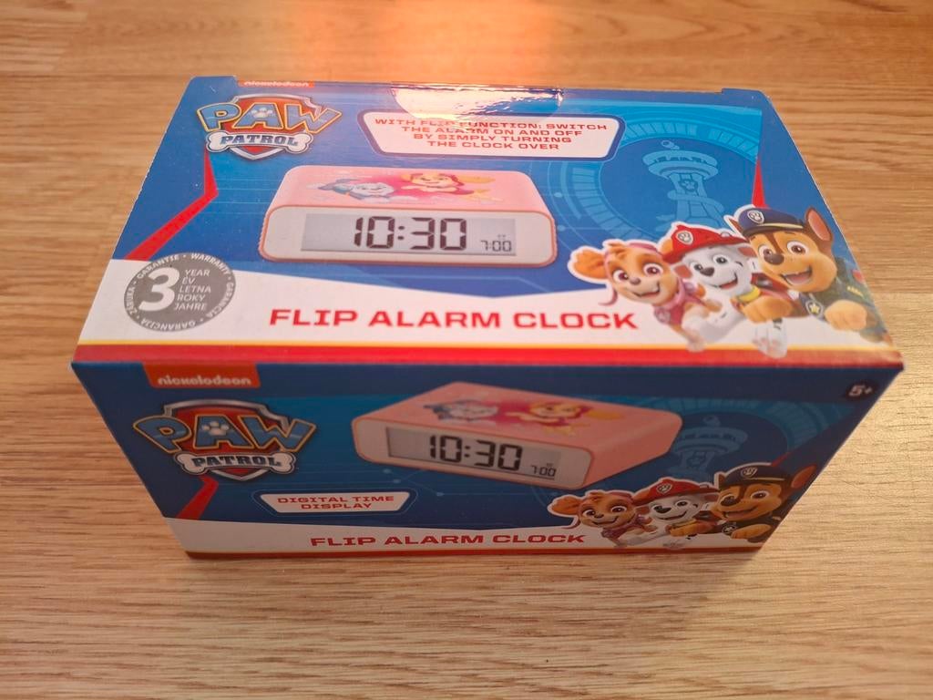 NIEUW  Paw Patrol digitale Kinderwekker - roze, Ophalen of Verzenden, Nieuw, Klok