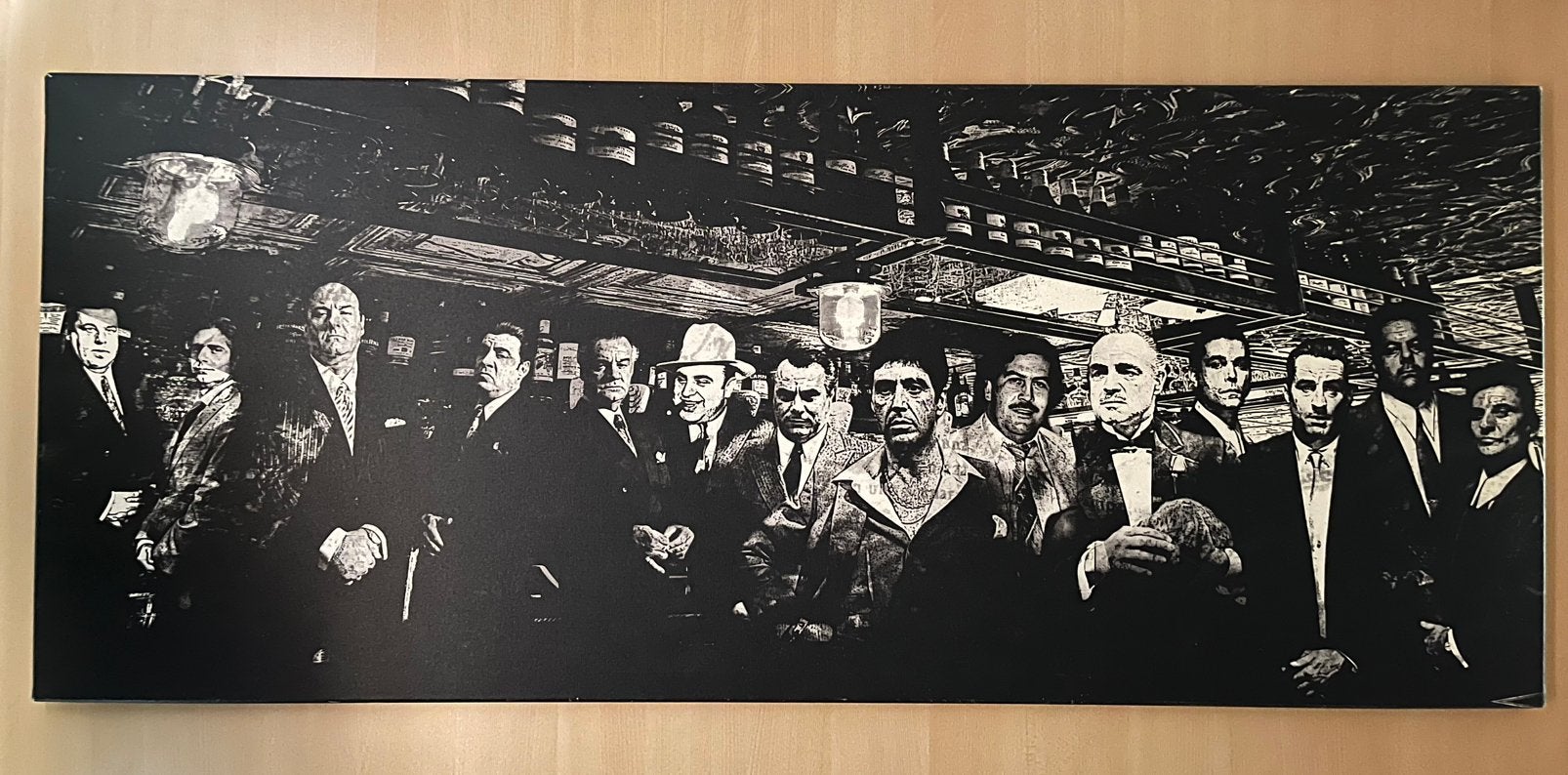 Canvas schilderij met bekende drugsbaronnen, Ophalen of Verzenden, Vintage, Portret of Personen