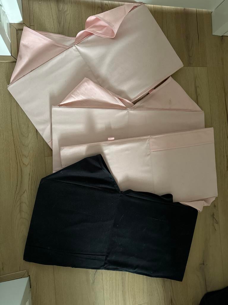 4 IKEA Drona manden - 3 roze, 1 zwart, Ophalen of Verzenden, Gebruikt, Meerkleurig, Textiel