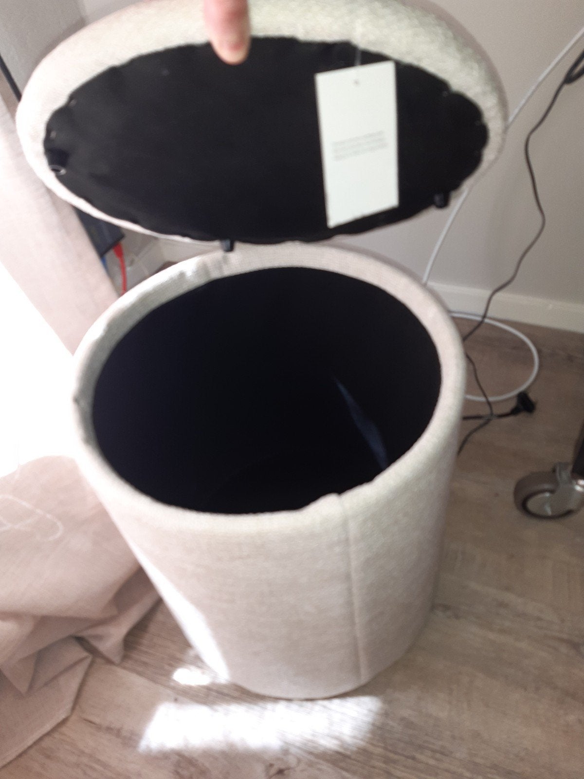 Beige Opbergpoef van Xenos, Huis en Inrichting, Minder dan 50 cm, Rond, Nieuw, Minder dan 50 cm
