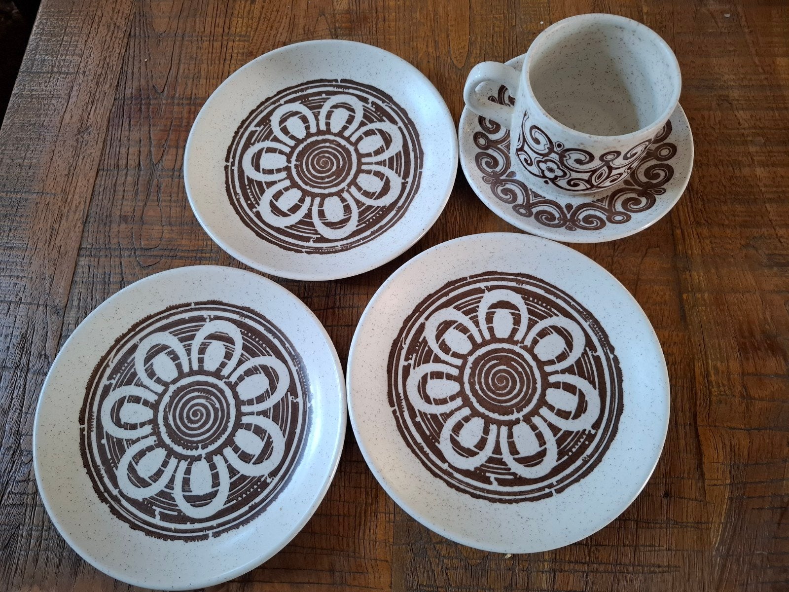Biltons servies 70s bordjes en kop met schotel, Antiek en Kunst, Ophalen of Verzenden