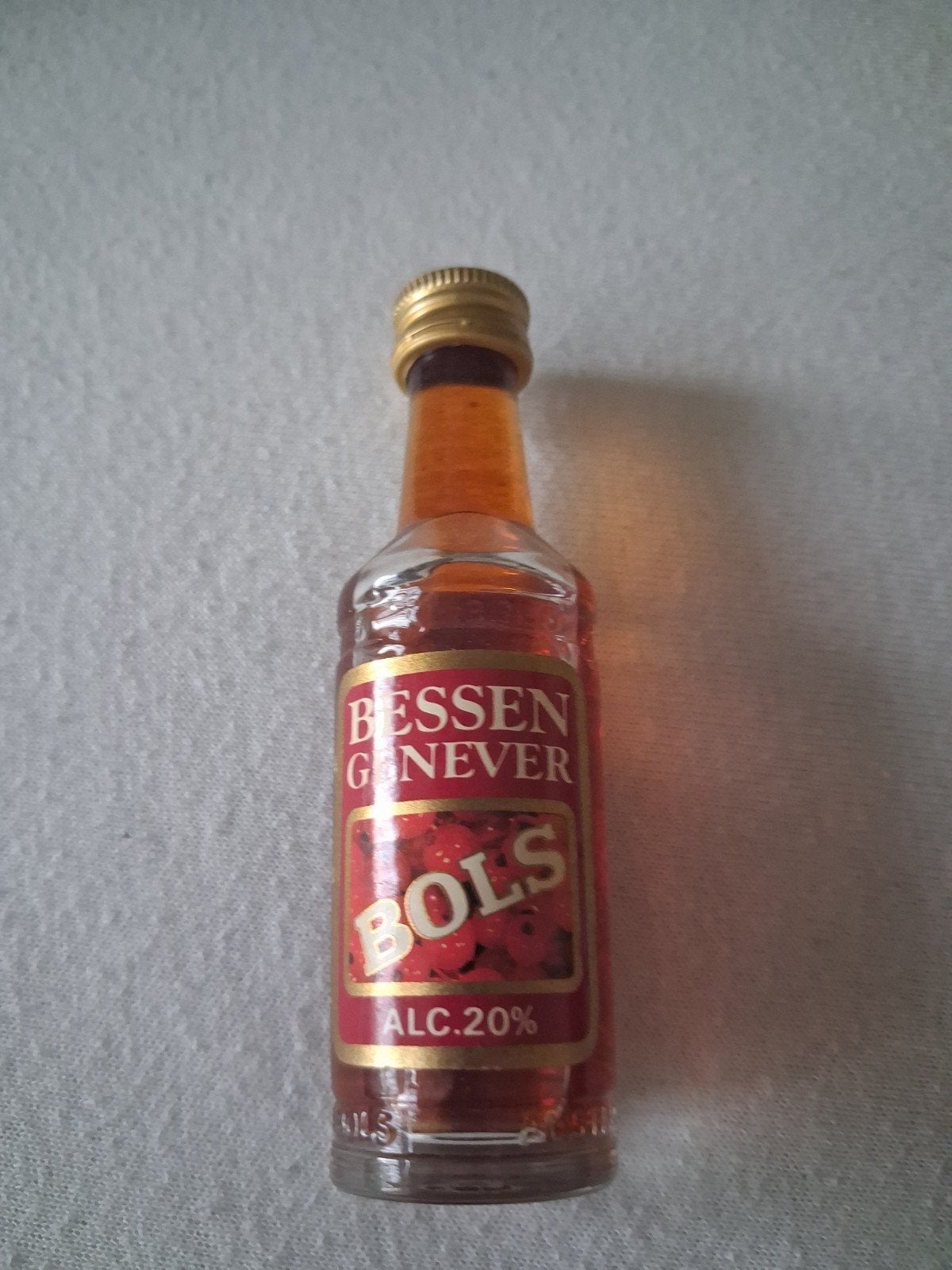 Miniatuurflesje Bols Bessen Genever 20% alc., Ophalen of Verzenden, Zo goed als nieuw
