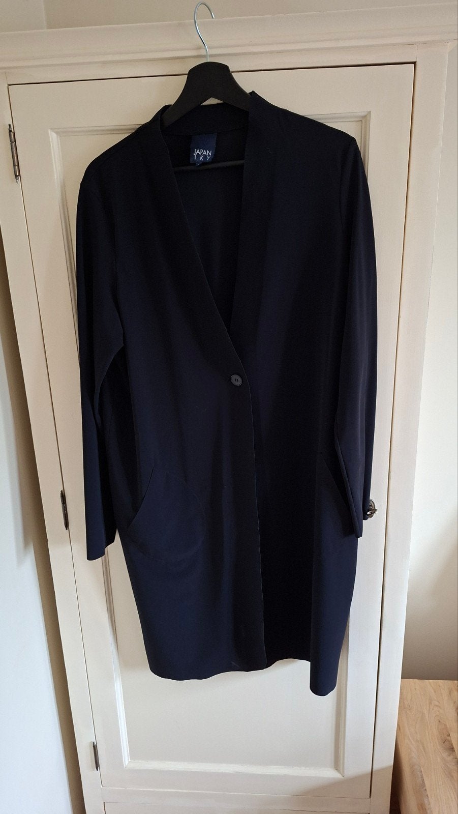 Donkerblauwe Travelstof Blazer/Vest Maat L. Japan TKY, Blauw, Ophalen of Verzenden, Zo goed als nieuw, Maat 42/44 (L)