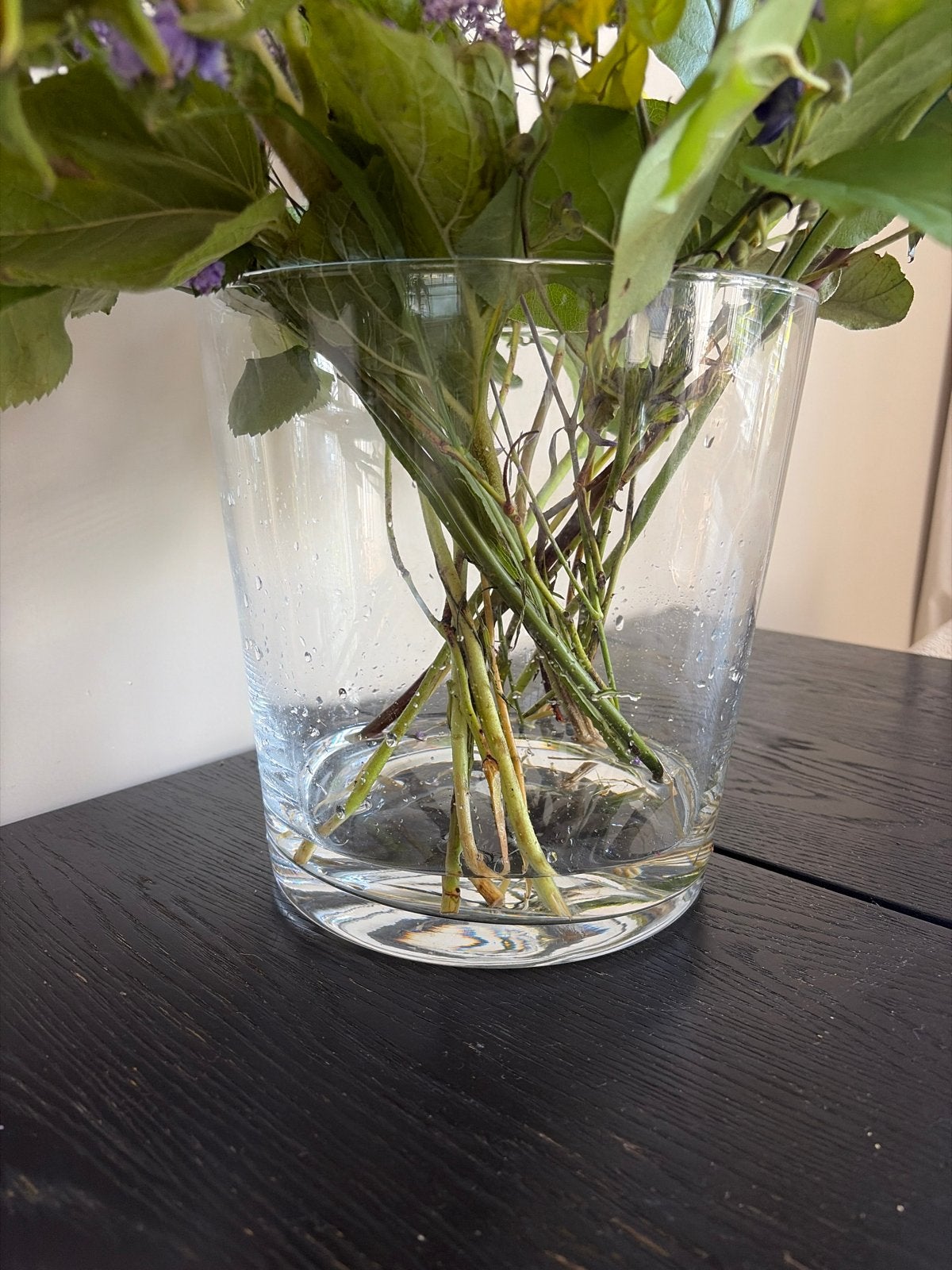 Grote glazen vaas voor bloemen of decoratie, Ophalen, Zo goed als nieuw, Transparant, Glas