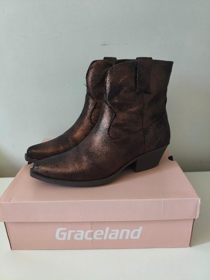 Graceland dames cowboy laarzen bronskleurig, Kleding | Dames, Hoge laarzen, Bruin, Ophalen of Verzenden, Zo goed als nieuw