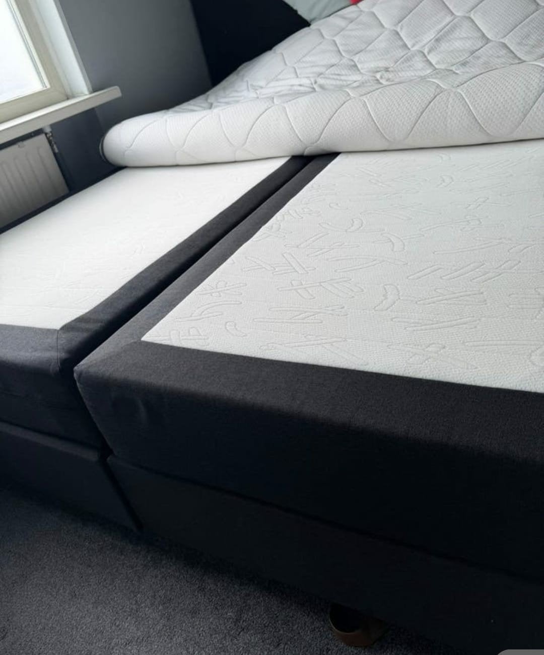bezorging is mogelijk 180x200 complete boxspring bed, Tweepersoons, Ophalen of Verzenden, Zo goed als nieuw, 180 cm