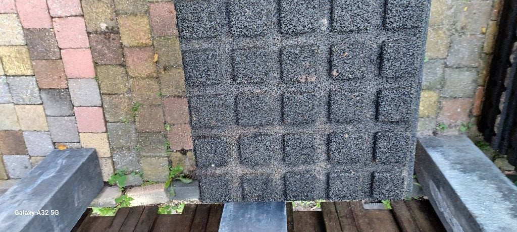 Rubbertegels, Tuin en Terras, Ophalen, Gebruikt, Rubber, 5 tot 10 m²