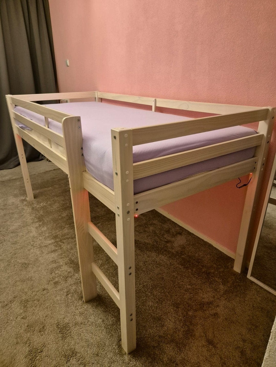 Halfhoogslaper incl. luxe pocketveringmatras, Ophalen, Zo goed als nieuw, Halfhoogslaper