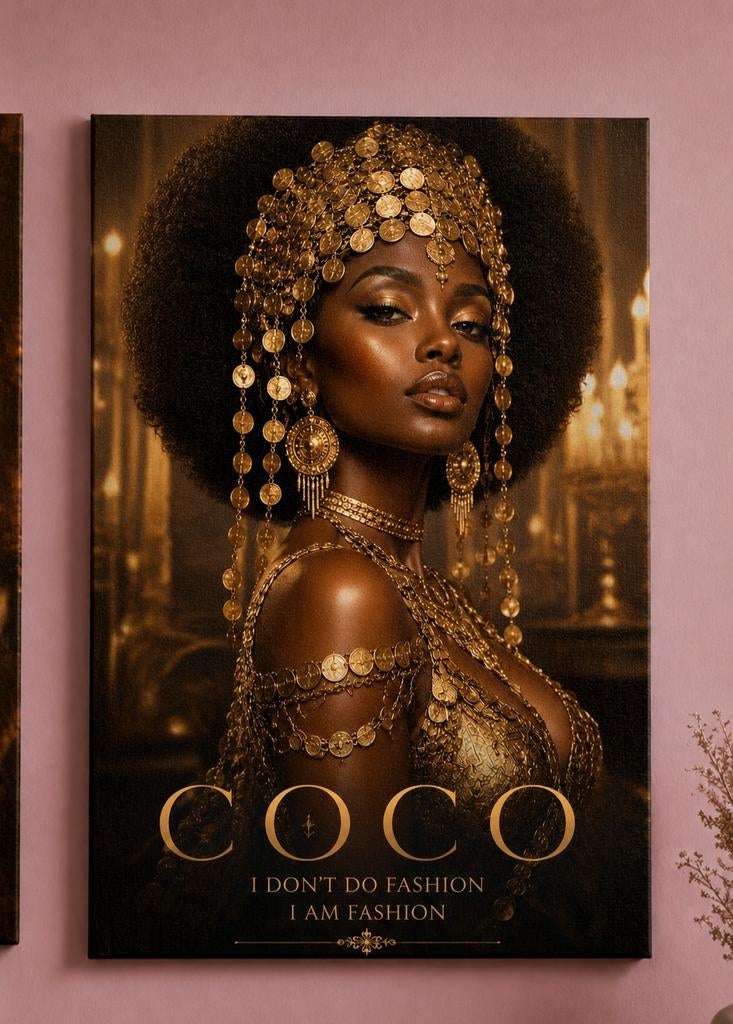 Coco  Canvas - Luxe Wanddecoratie, Huis en Inrichting, Woonaccessoires | Schilderijen, Tekeningen en Foto's, Nieuw, Ophalen of Verzenden