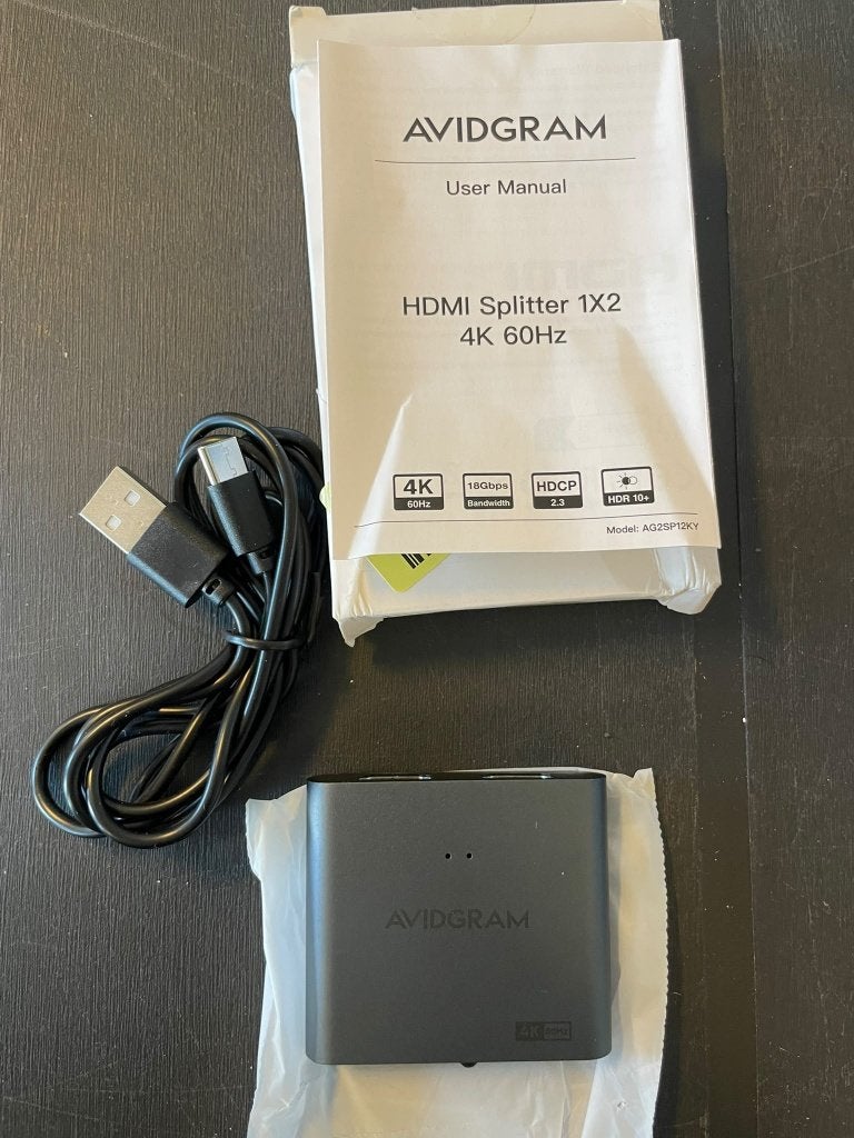 Avidgram HDMI Splitter 1x2 (4K @ 60Hz) – Nieuw in doos, Nieuw, DEVENTER, Minder dan 2 meter, HDMI-kabel