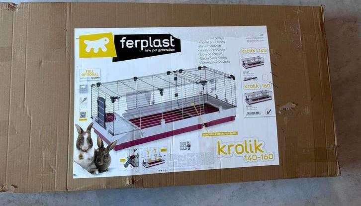 Nieuw in doos: Ferplast krolik 160 konijnenkooi, Kooi, 110 cm of meer, Nieuw, Ophalen
