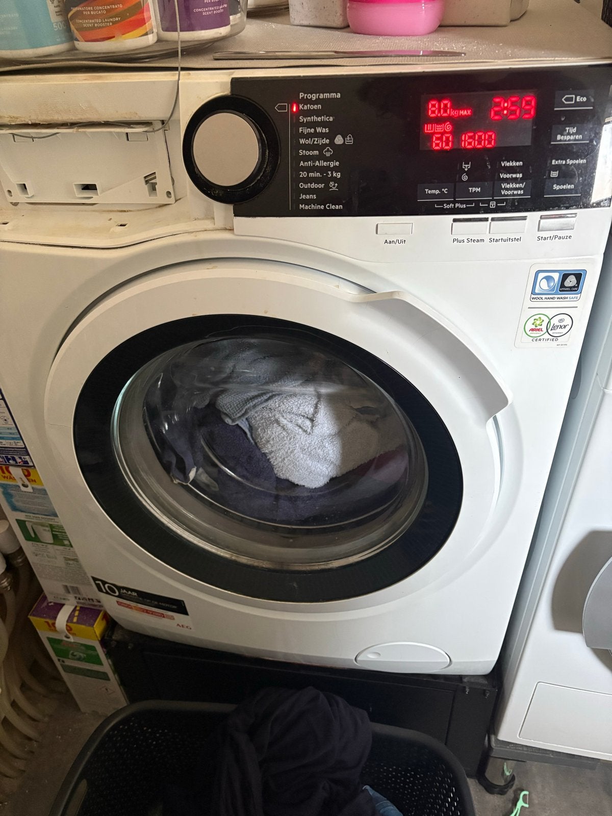 AEG L7FB60Y-7000 ProSteam Wasmachine - Werkt perfect!, Ophalen, 1200 tot 1600 toeren, Gebruikt, 8 tot 10 kg