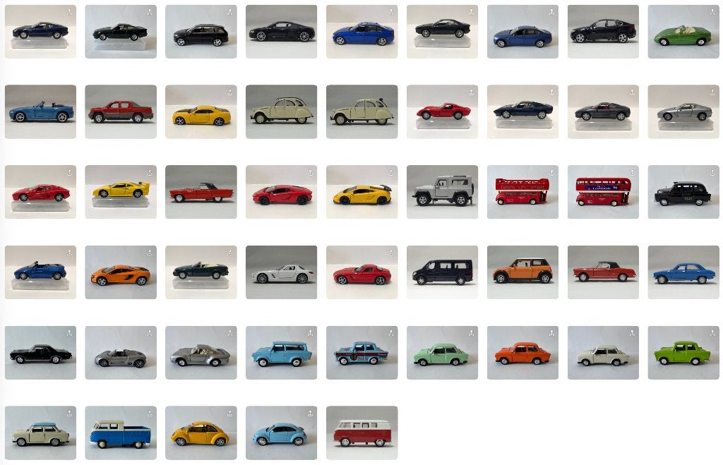 Partij: 50 modelauto’s, Hobby en Vrije tijd, Modelauto's | Overige schalen, Gebruikt, Auto, Ophalen of Verzenden