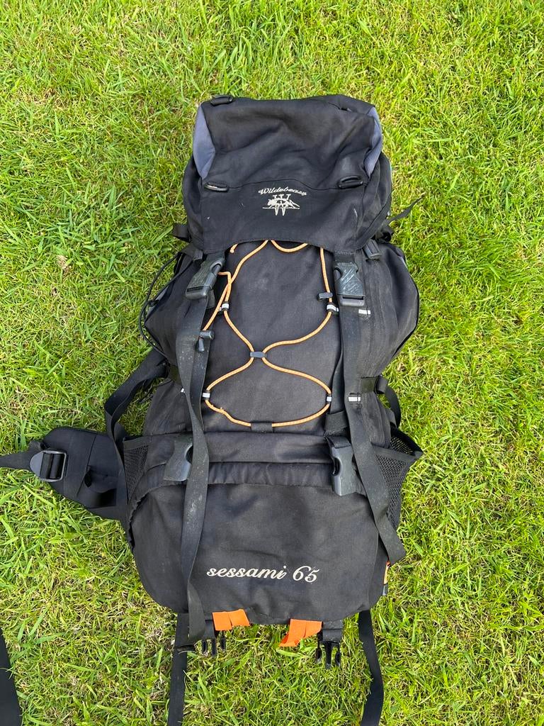 Wildebeast 60L Backpack Zwart met Reistas, Ophalen of Verzenden, Gebruikt