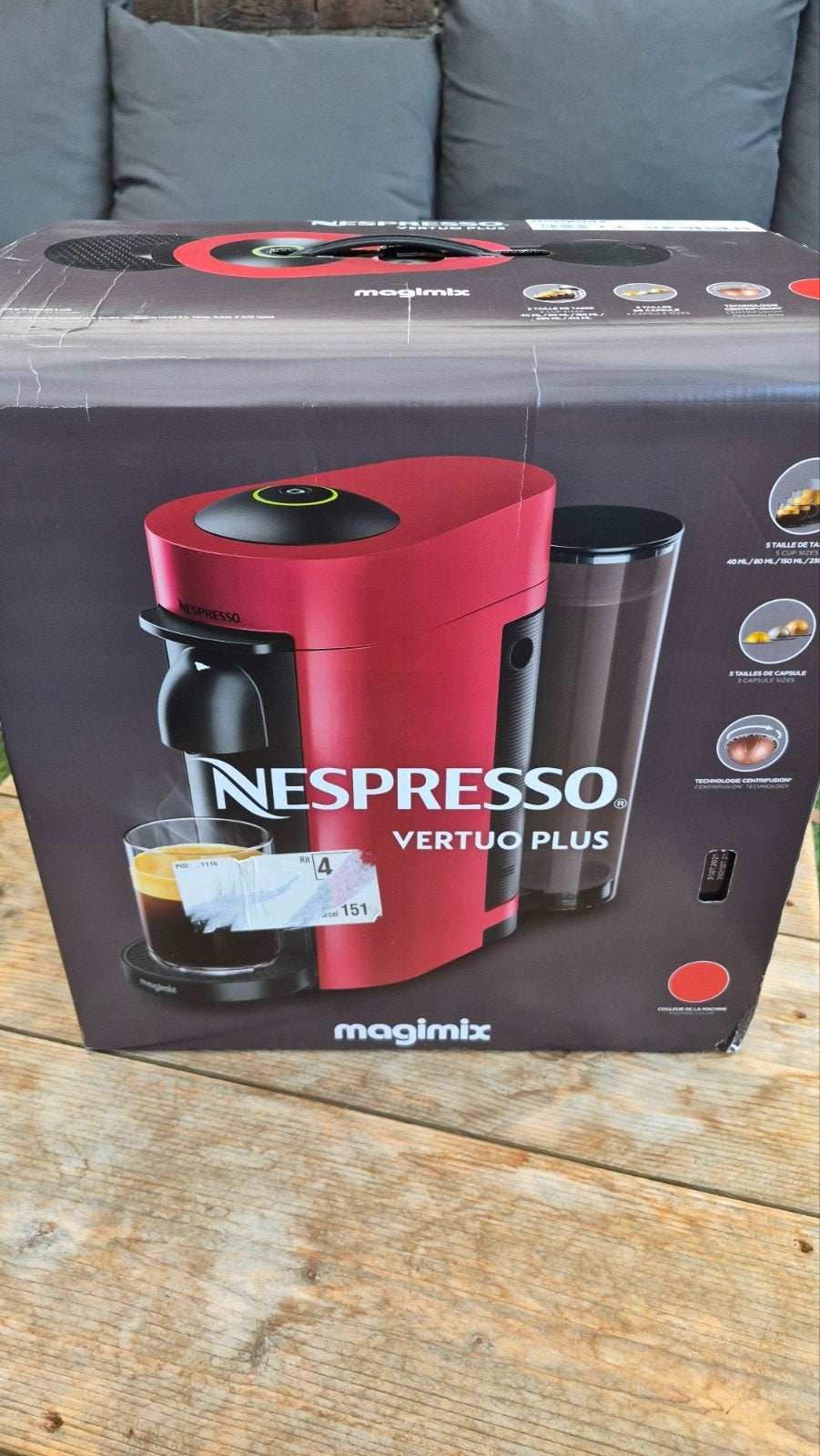 Nieuw in doos: Magimix Nespresso Vertuo Plus Rood, Witgoed en Apparatuur, Koffiezetapparaten, Ophalen, Nieuw, Espresso apparaat