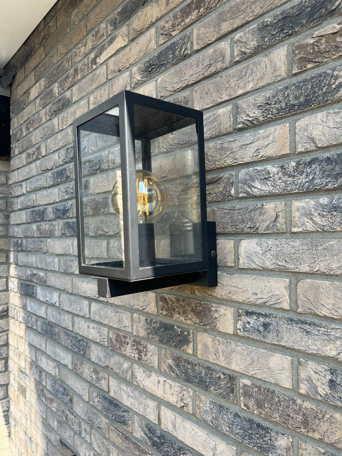 QAZQA Rotterdam WL Rectangular Black Buitenlamp IP44, Ophalen, Minder dan 50 watt, Wandlamp, Aluminium