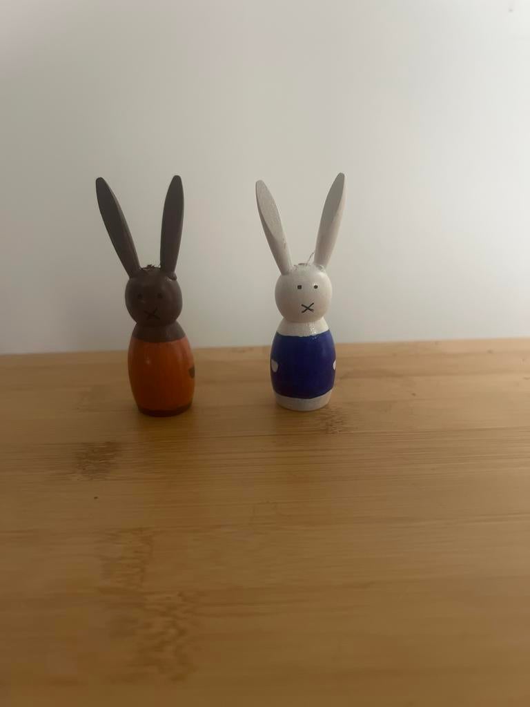 Nijntje en Nina pegdolls afgelakt, Handgemaakt, Dieren, Nieuw, Meerkleurig
