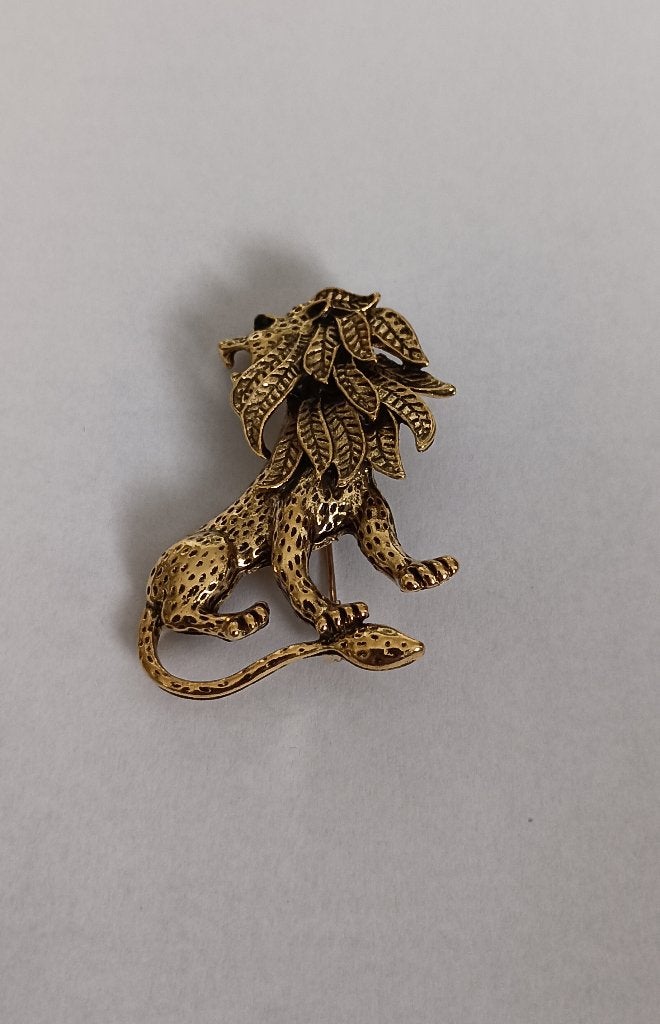 Leeuw broche, Overige materialen, 4 tot 7 cm, Overige kleuren, Nieuw
