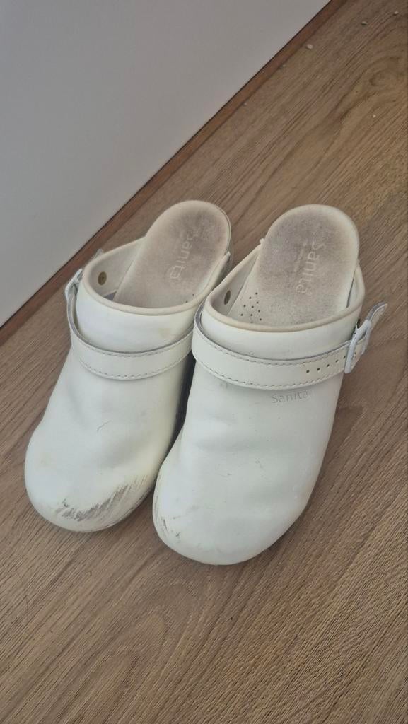 Sanita klompen maat 40, Wit, Ophalen of Verzenden, Gedragen, Werkschoenen