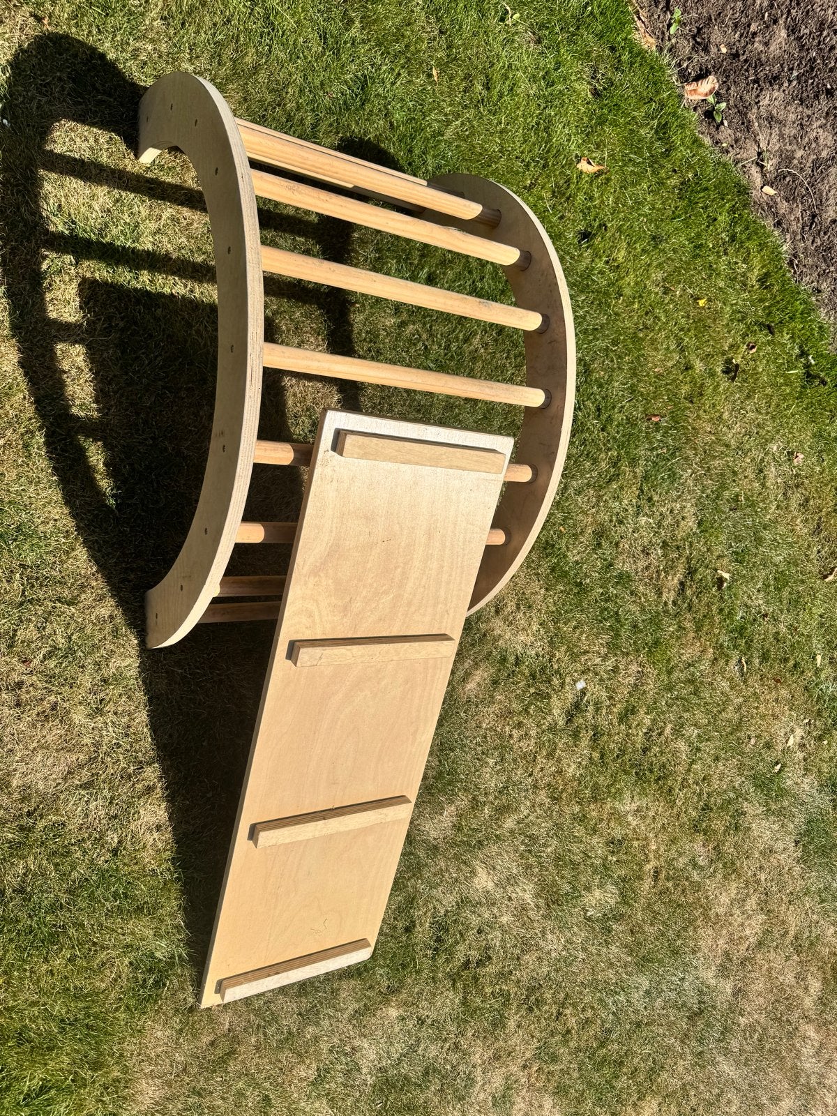 Houten klimrek met glijbaan - Gebruikt, Kinderen en Baby's, Speelgoed | Buiten | Speeltoestellen, Ophalen of Verzenden, Gebruikt