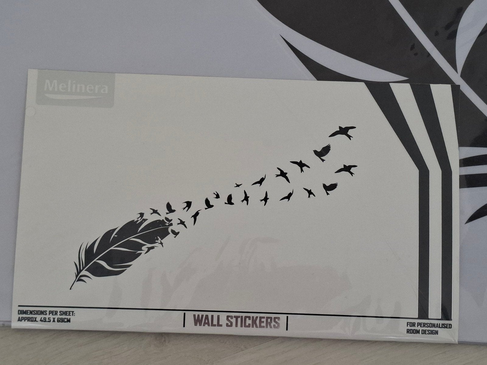 Muurstickers Veer met Vliegende Vogels zwaluwen. Zwart (2 ve, Zwart, Nieuw, Ophalen of Verzenden, Kunststof
