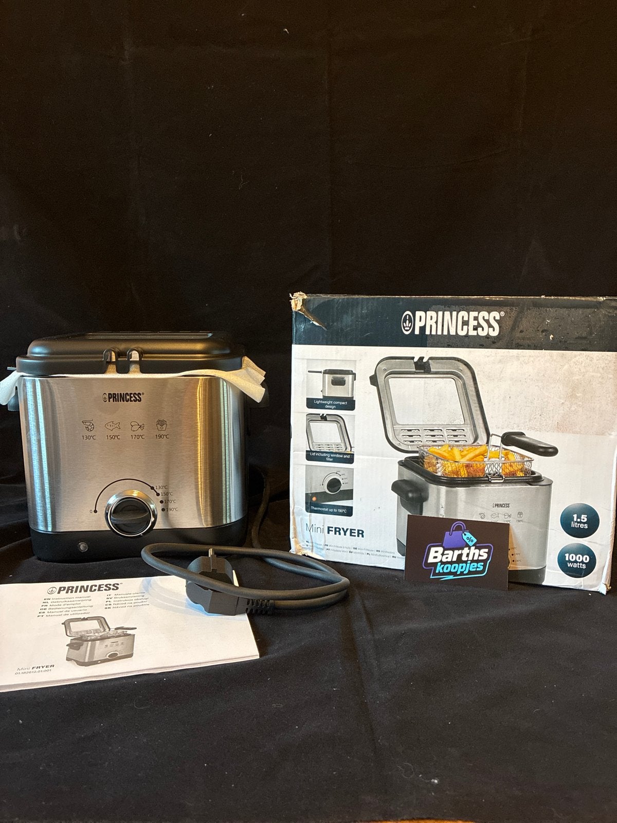 Princess Mini Friteuse - Compact en Handig AANBIEDING!!!, Witgoed en Apparatuur, 1 tot 2 liter, Verzenden, Nieuw, Uitneembare binnenpan