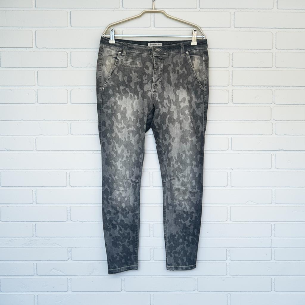 Summum Jeans Maat 36 Grijs Zwart Camouflage Print Casual, Zo goed als nieuw, S, S, Maat 36 (S)