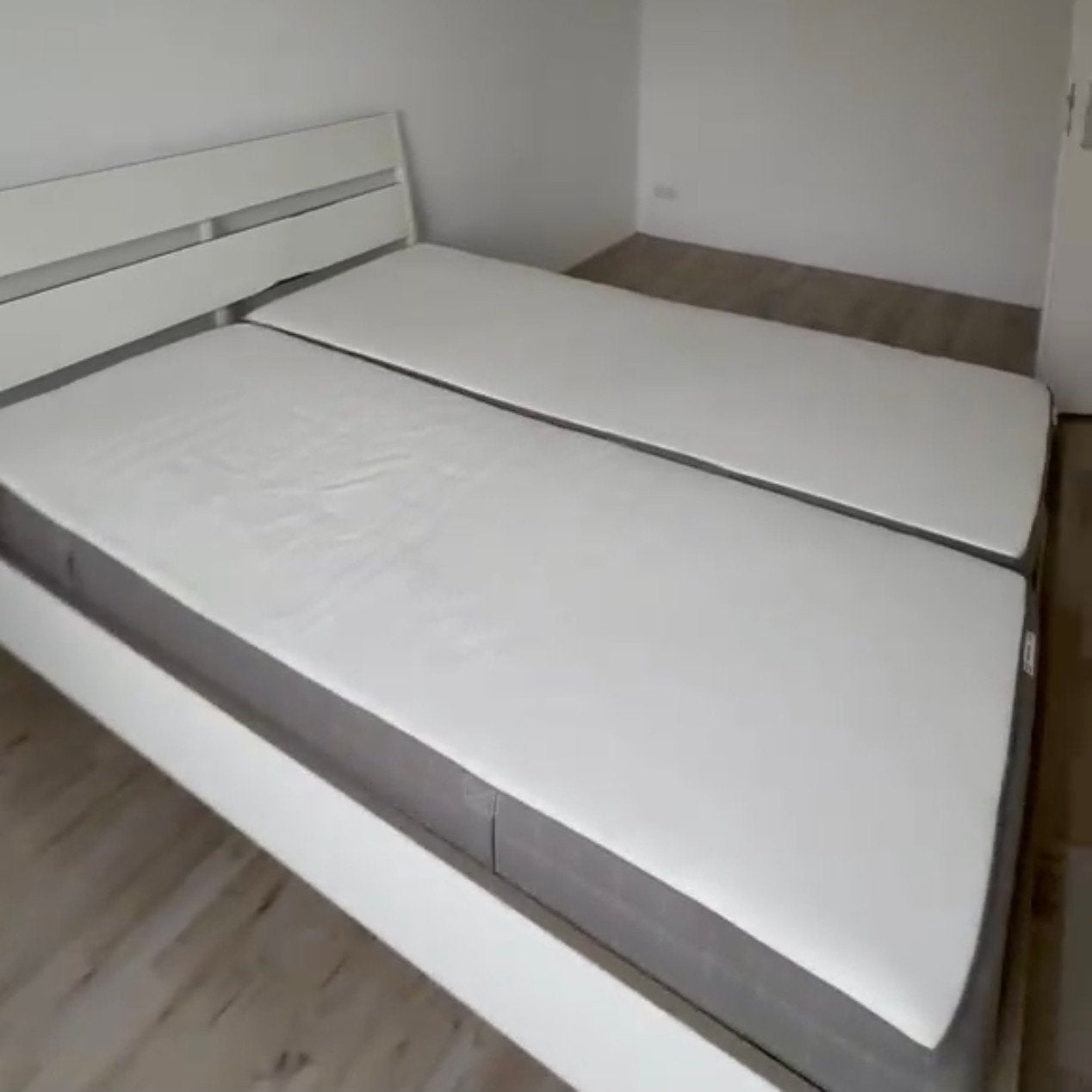 Ikea Trysil tweepersoonsbed met matrassen, Ophalen, Gebruikt, Wit, Tweepersoons