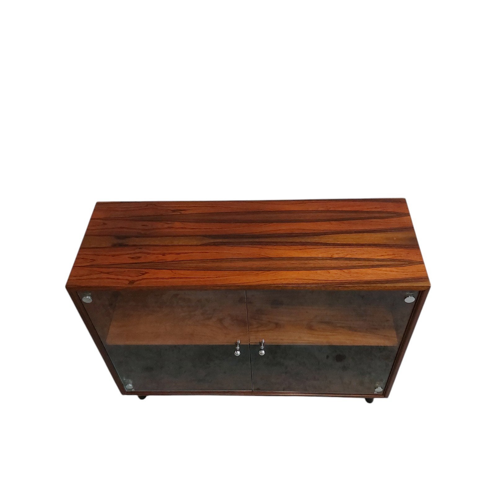Vintage palissander vitrinekast, Ophalen, 50 tot 100 cm, Onbekend, 25 tot 50 cm
