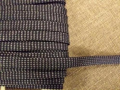 Band donkerblauw/ stip van 1,2 cm. breed, Ophalen of Verzenden, Nieuw, Lint, Band of Elastiek