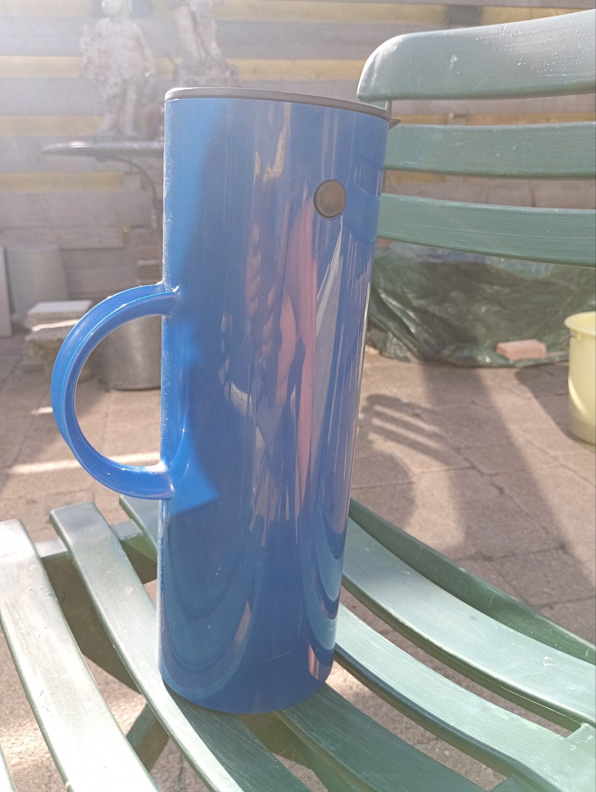 Blauwe thermoskan met handvat stelton, Ophalen of Verzenden