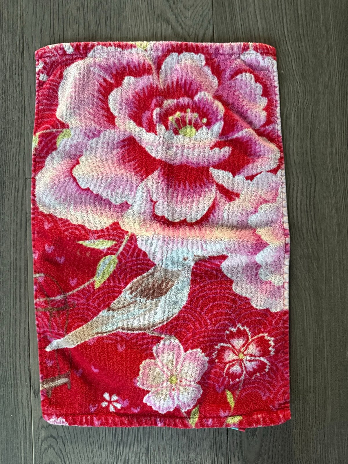 Pip Studio gastendoekje met bloemen en vogel, Gastendoekje, Zo goed als nieuw, Rood, Pip Studio