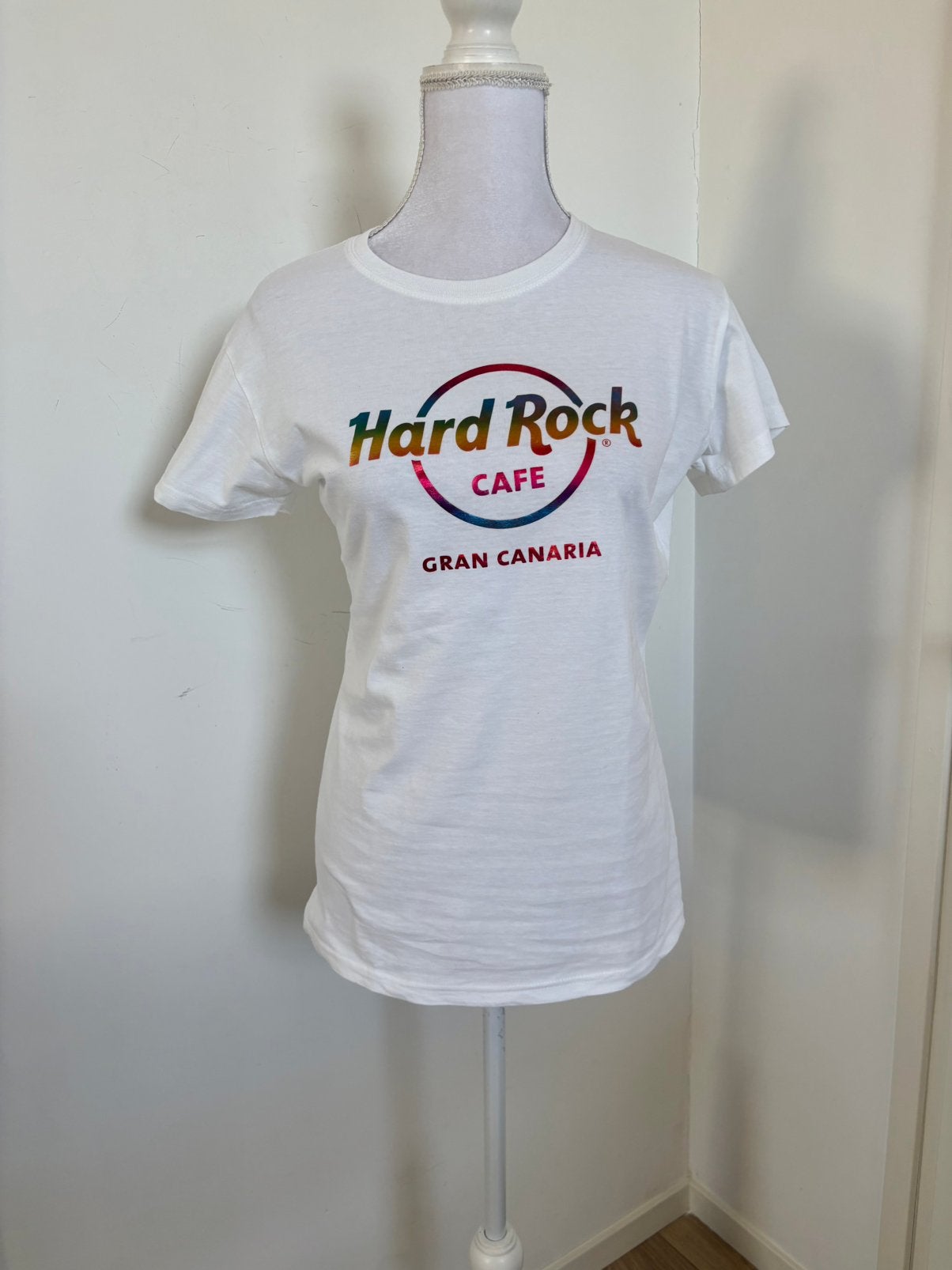 Hard Rock Café Gran Canaria shirt -maat L - 1 keer gedragen!, Maat 38/40 (M), Wit, Nieuw, Ophalen of Verzenden