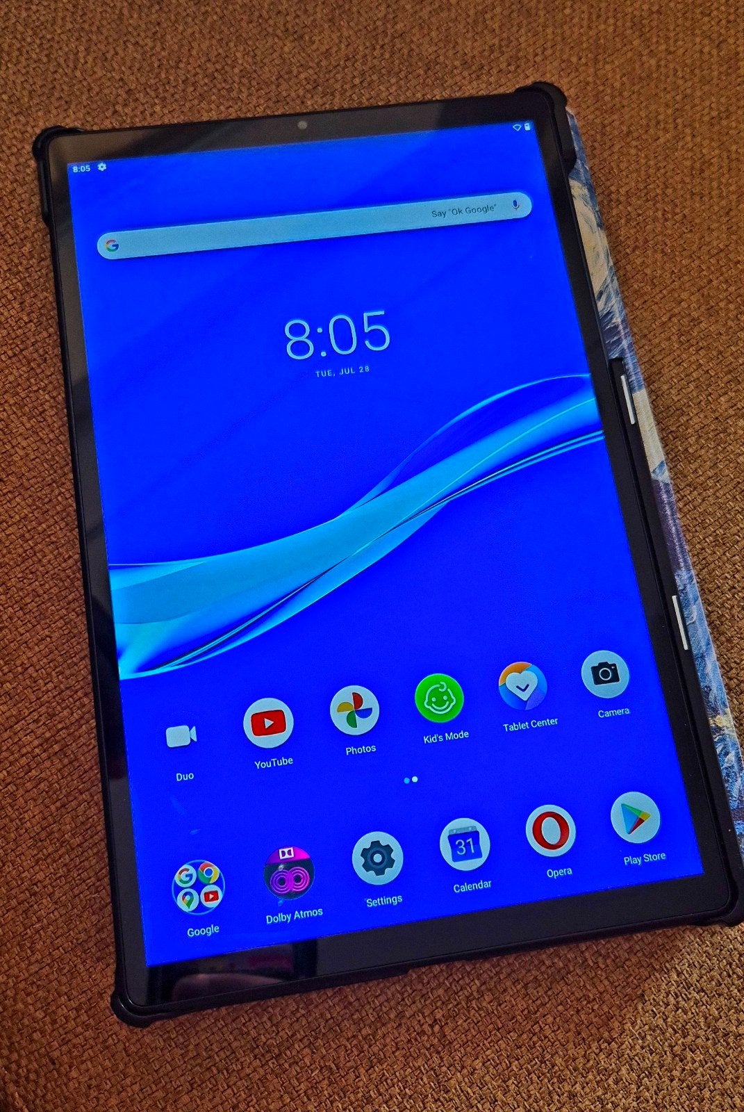 Lenovo Tab M10 FHD Plus met Van Gogh hoesje, Computers en Software, Windows Tablets, 10 inch, Gebruikt, 32 GB, Ophalen of Verzenden