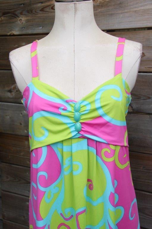 Jurk roze/ lime/ blauw K-design mt L Vaste prijs, Kleding | Dames, Jurken, K-design, Maat 42/44 (L), Ophalen of Verzenden, Zo goed als nieuw