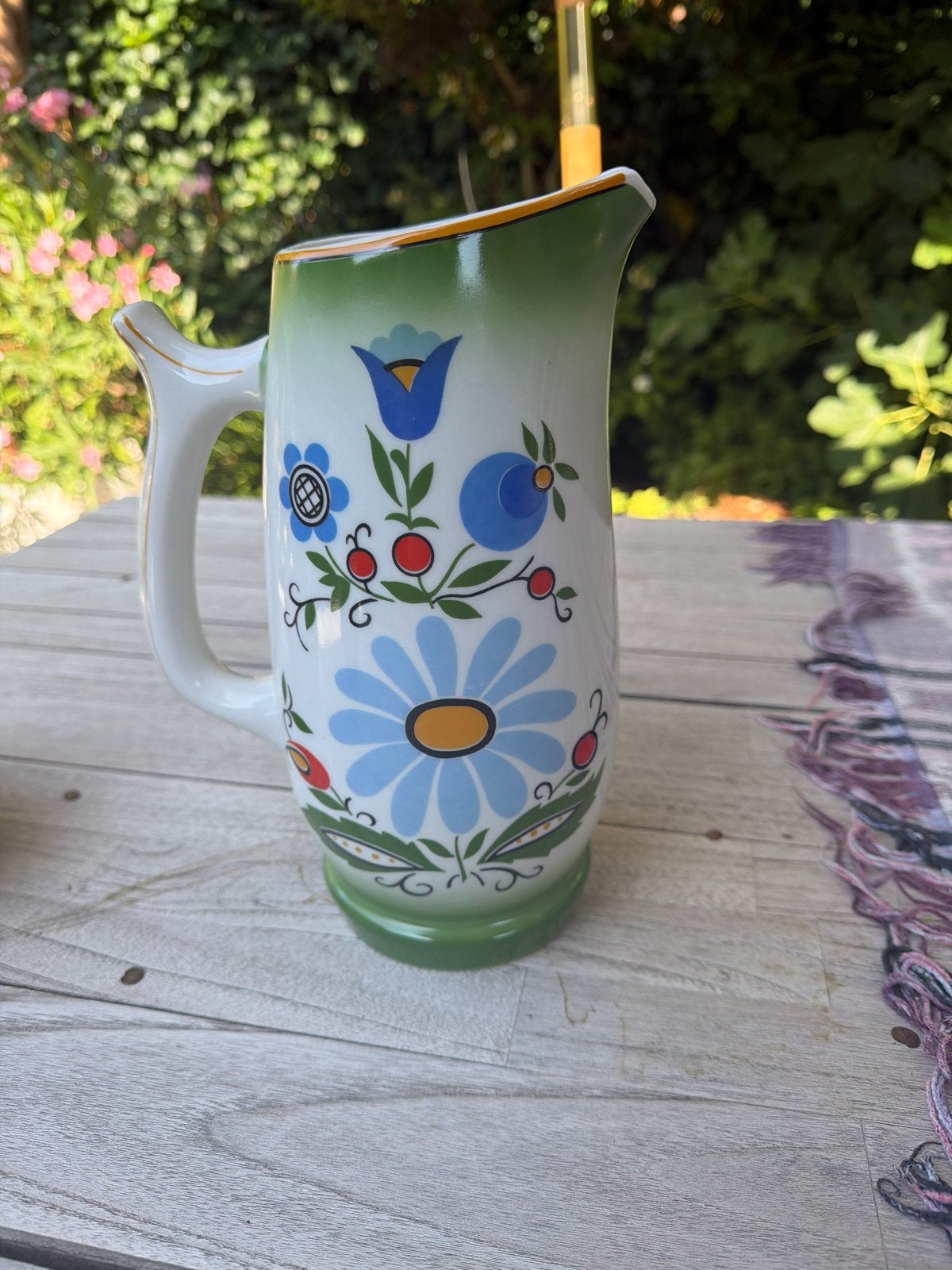 Vintage Lubiana Made in Poland kan met bloemmotief, Ophalen of Verzenden