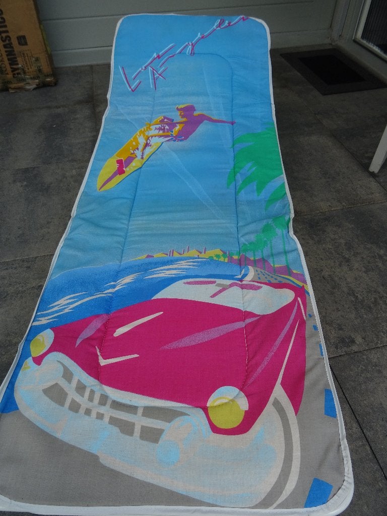 vintage ligbed strandbed surfer oldtimer auto retro bed, Ophalen, Gebruikt, Aluminium, Verstelbaar