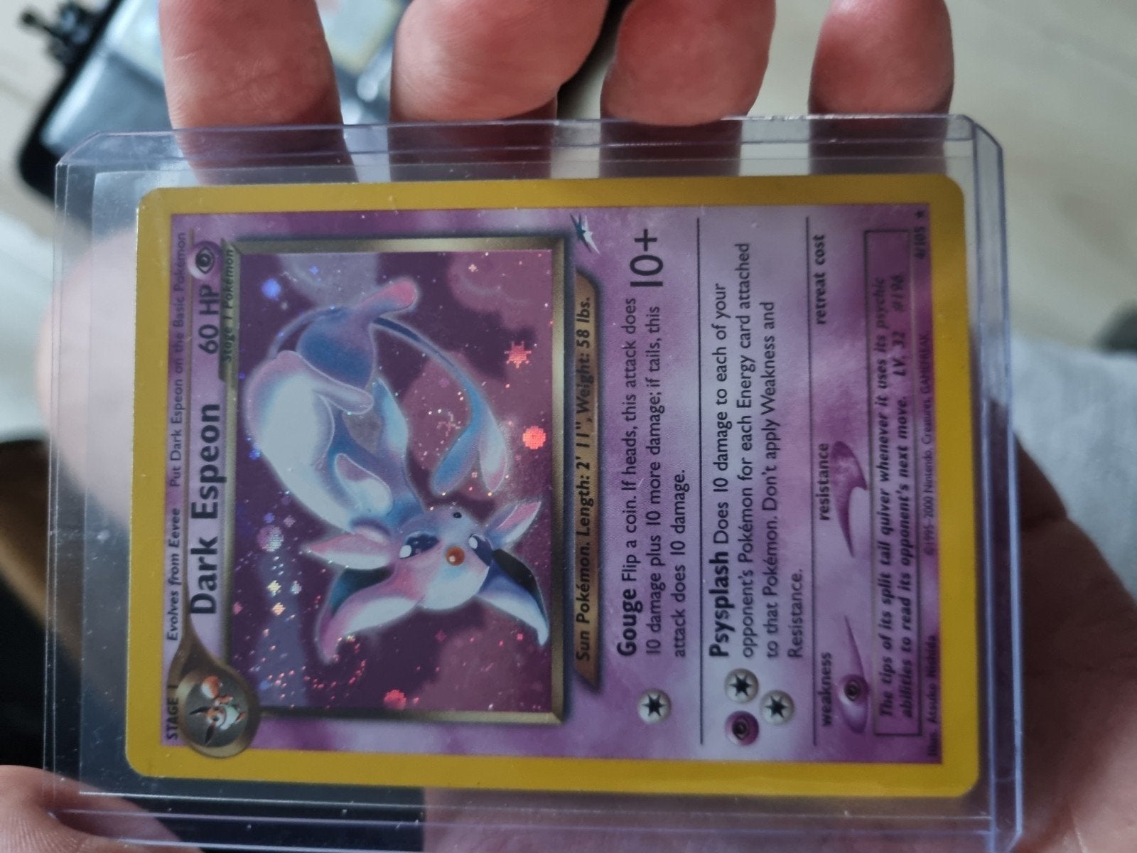 Dark Espeon Holo Pokemon Kaart - Neo Destiny 4/105, Hobby en Vrije tijd, Ophalen of Verzenden, Losse kaart, Foil