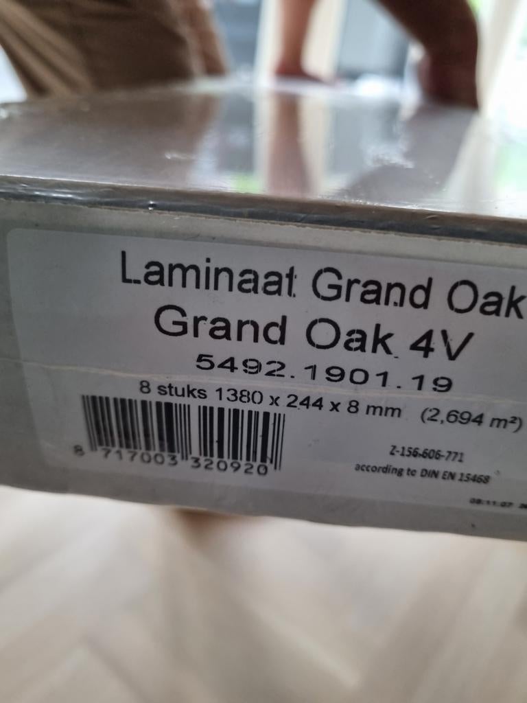 Laminaat Grand Oak 4V - 2,694 m², Nieuw, Ophalen of Verzenden, Minder dan 5 m², 10 tot 30 cm