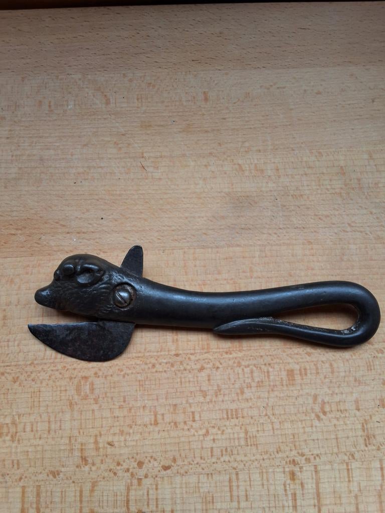 Antieke blikopener koe rund curiosa brocante, Antiek en Kunst, Ophalen of Verzenden