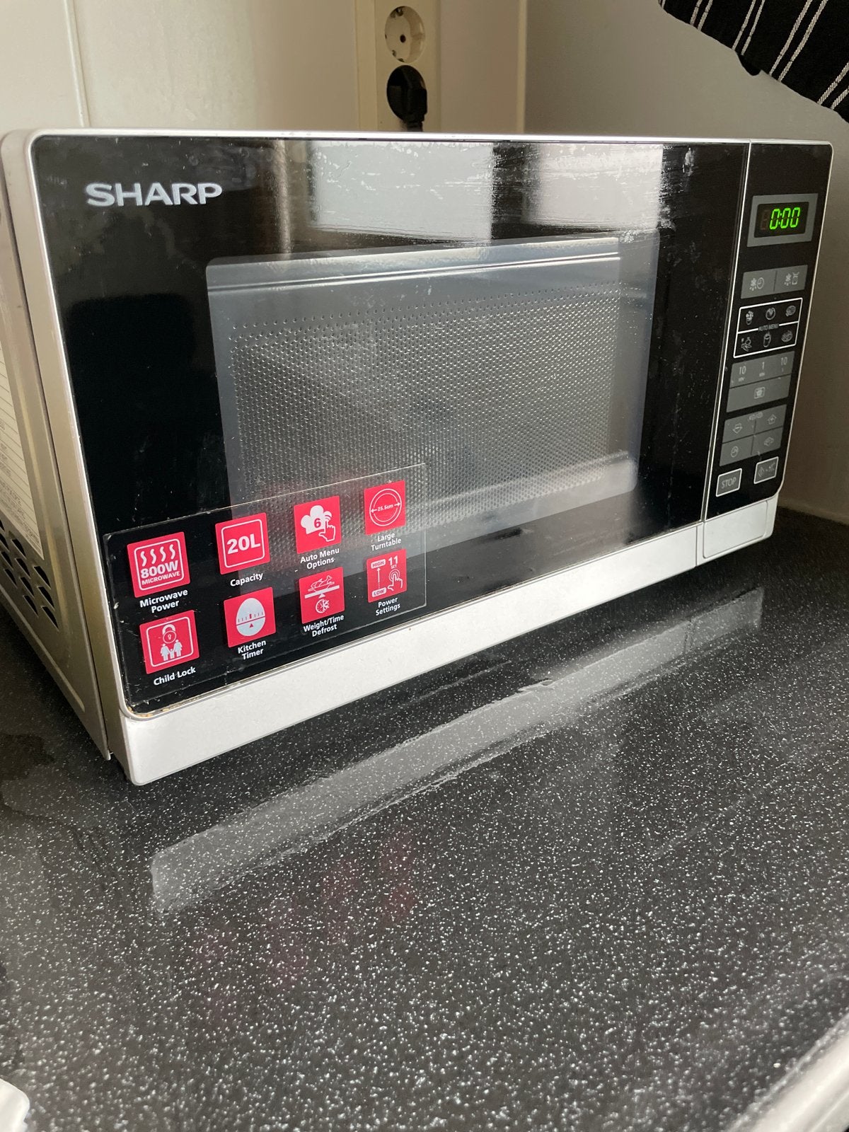 Sharp magnetron 800W, 20L inhoud, Gebruikt, Minder dan 45 cm, Ophalen of Verzenden, Magnetron