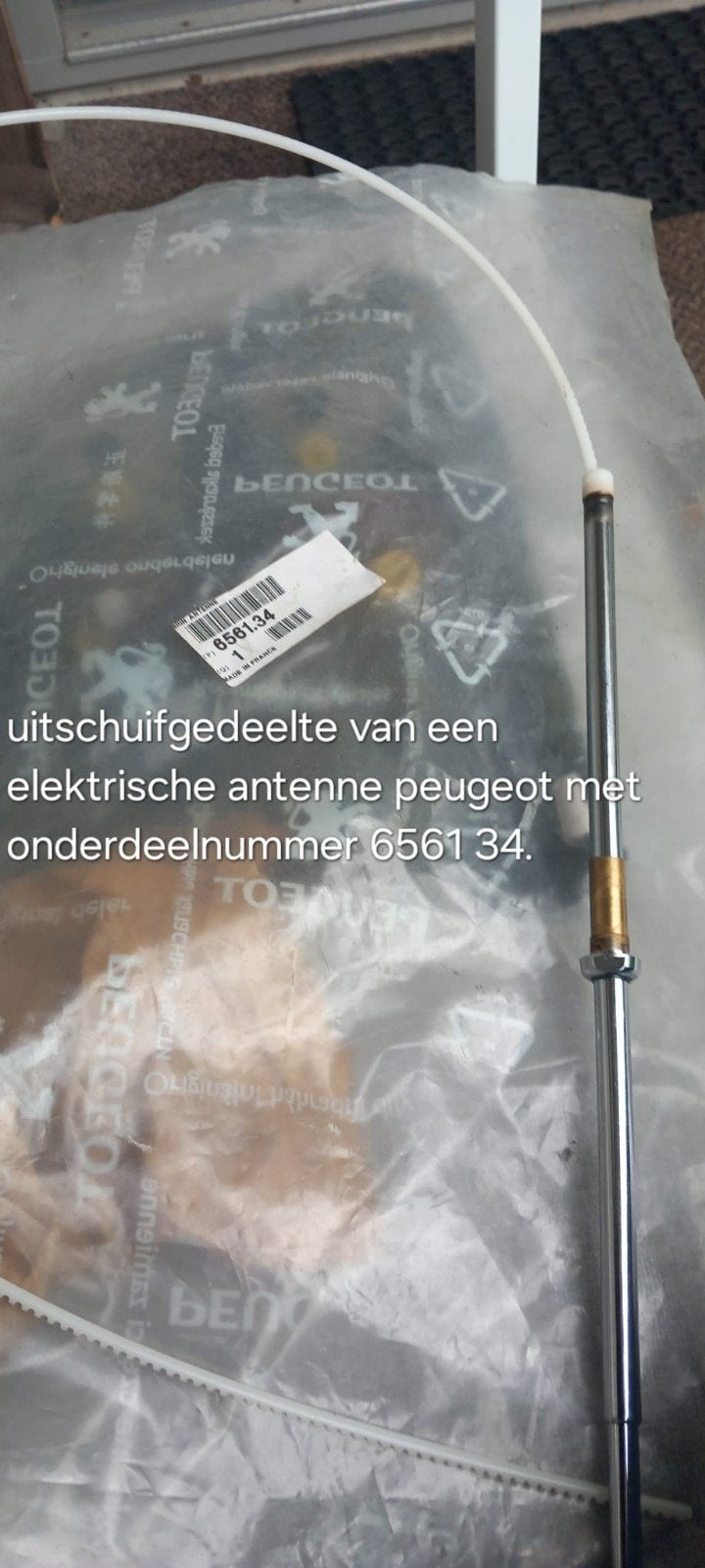 Uitschuifgedeelte elektrische antenne Peugeot 6561.34, Ophalen of Verzenden