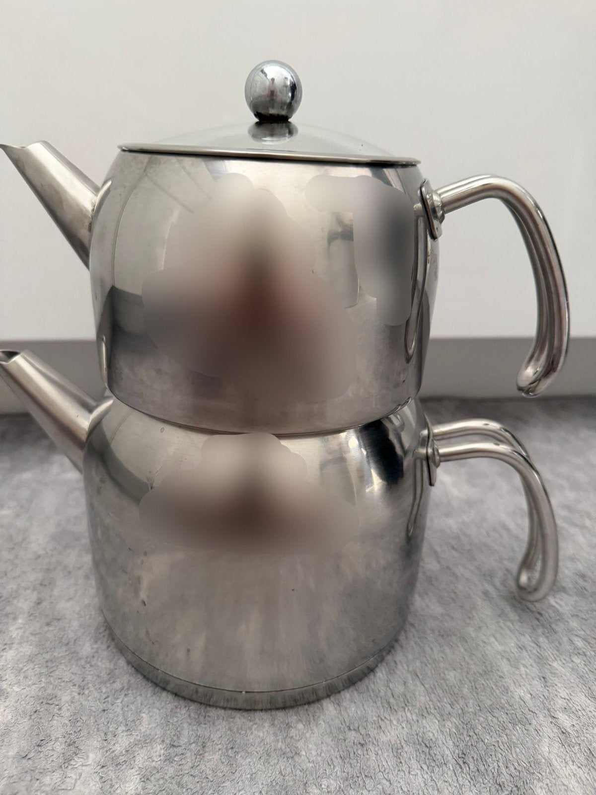 Almina Grote Celik Caydanlik Theepot 18/10 RVS Inductie, 2 liter of meer, Ophalen of Verzenden, Zo goed als nieuw, Rvs