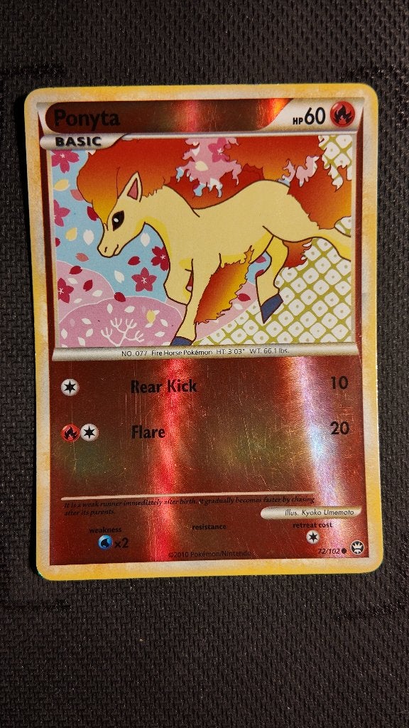 Ponyta 72 HS—Triumphant | Pokemon kaart, Ophalen, Losse kaart, Foil