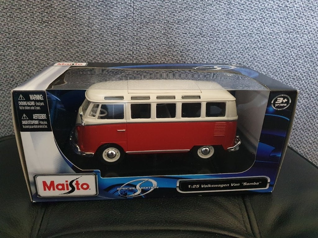 Maisto 31956 VW T1 Samba rood met cremewit dak, Ophalen of Verzenden, Nieuw, Auto, Maisto