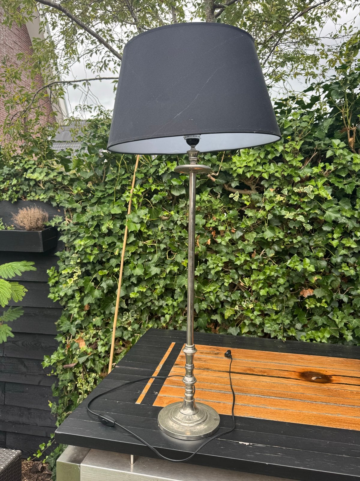 Riviera Maison Tafellamp met Zwarte Kap, Huis en Inrichting, Lampen | Tafellampen, Met schakelaar, Gebruikt, Riviera Maison, Ophalen of Verzenden