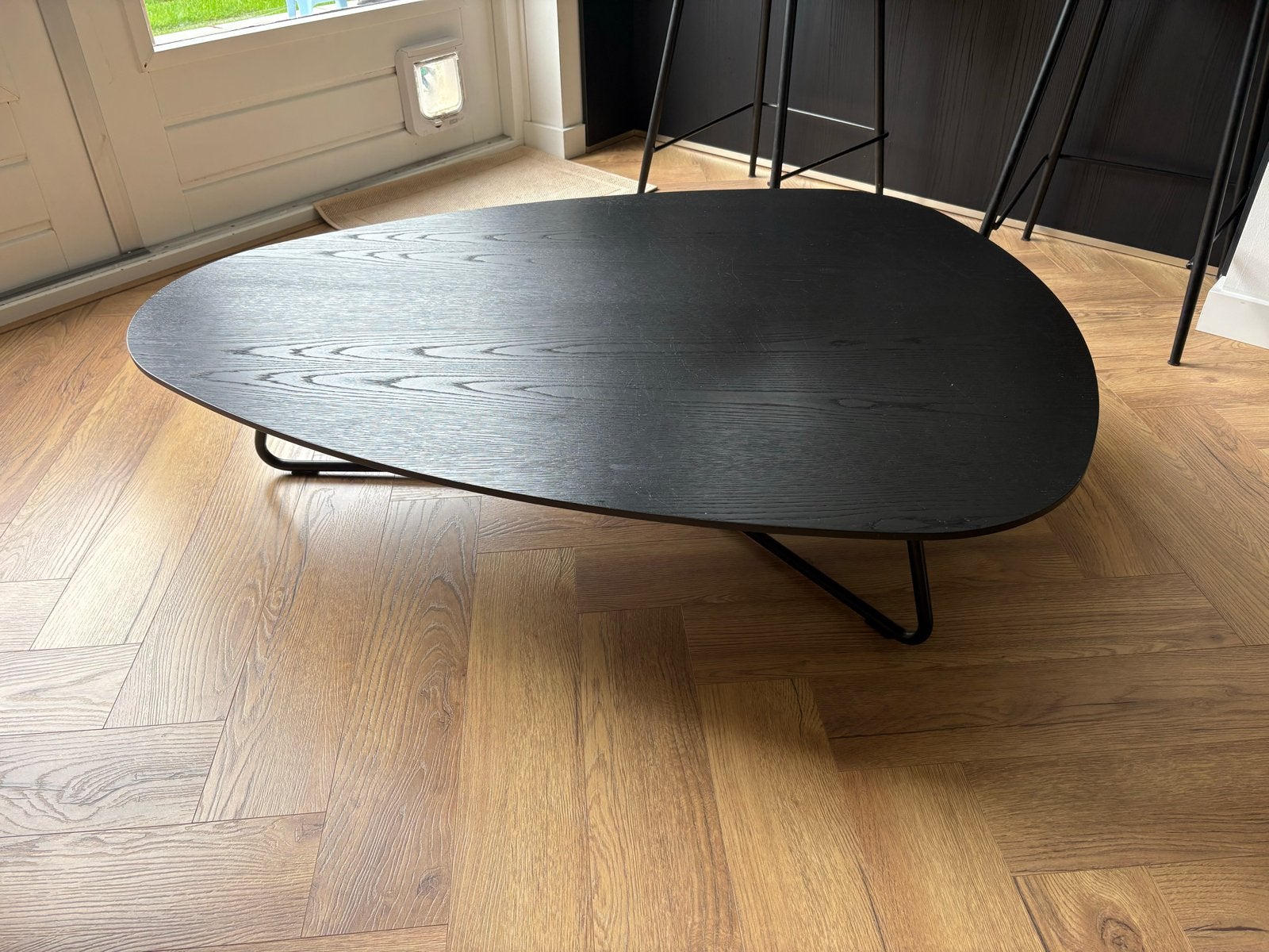 Eleonora Salontafel Moos Zwart - Stijlvol en Modern, 50 tot 100 cm, 100 tot 150 cm, Ophalen of Verzenden, Zo goed als nieuw